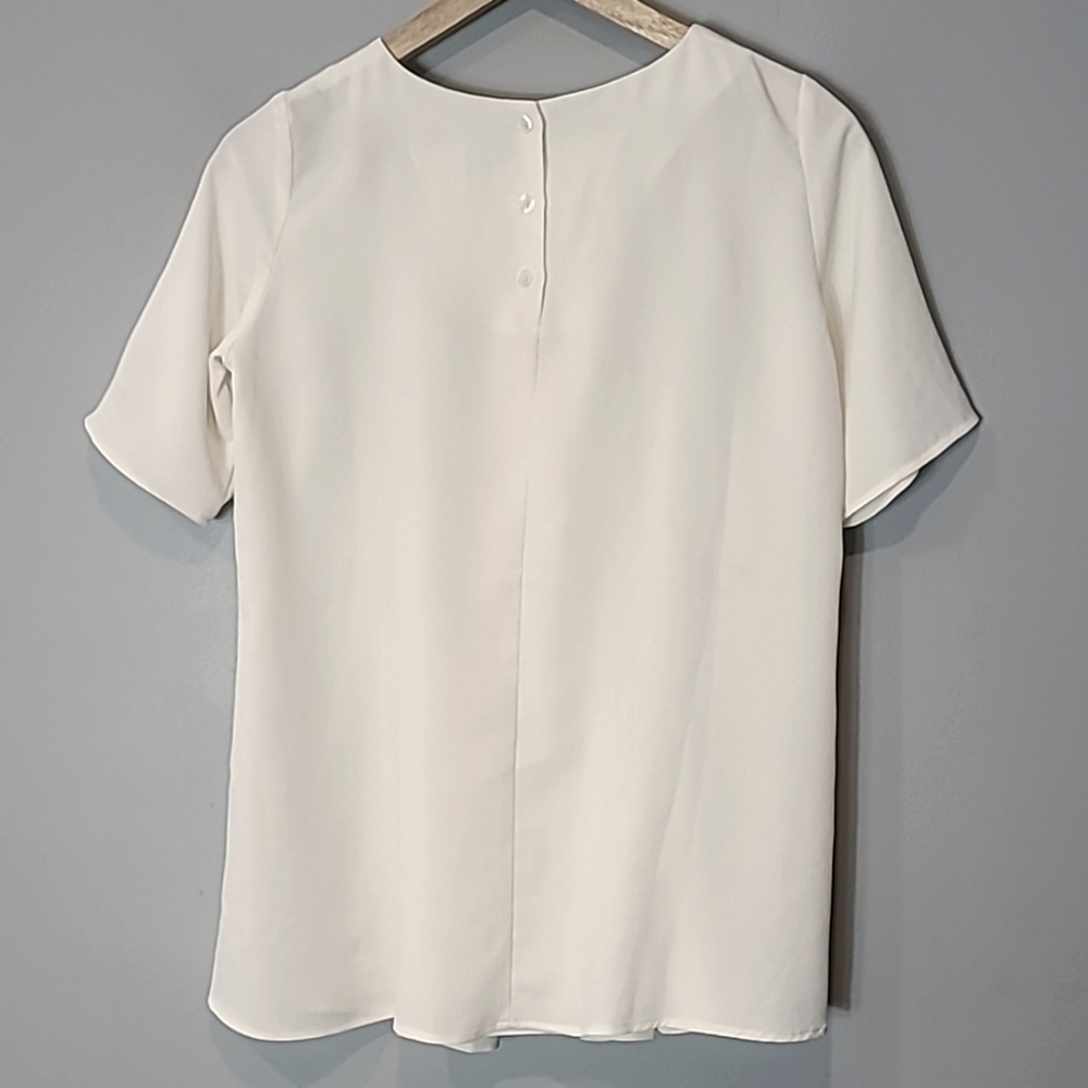 Hatch The Pullover Blouse Size 0 Crepe New Ivory Comfy Top Dressy - Picture 4 of 7